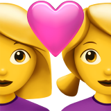 Coppia femminile con cuore emoji