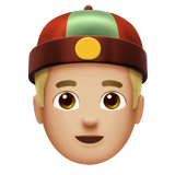 uomo con zucchetto cinese: carnagione abbastanza chiara