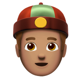 uomo con zucchetto cinese: carnagione olivastra