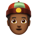 uomo con zucchetto cinese: carnagione abbastanza scura