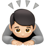 persona che fa un inchino profondo: carnagione chiara