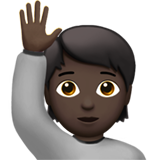 persona con mano alzata: carnagione scura