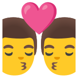 Bacio tra coppia: uomo e uomo - Noto Color Emoji