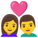 Coppia con cuore: donna e uomo - Noto Color Emoji