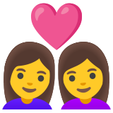 Coppia con cuore: donna e donna - Noto Color Emoji