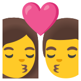 Bacio tra coppia: donna e uomo - Noto Color Emoji