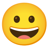 Faccina con un gran sorriso - Noto Color Emoji