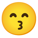 Faccina che bacia con occhi sorridenti - Noto Color Emoji