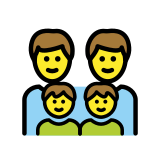 Famiglia: uomo, uomo, bambino e bambino - OpenMoji