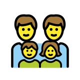 Famiglia: uomo, uomo, bambina e bambino - OpenMoji