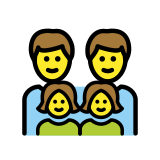 Famiglia: uomo, uomo, bambina e bambina - OpenMoji