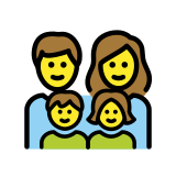 Famiglia: uomo, donna, bambina e bambino - OpenMoji
