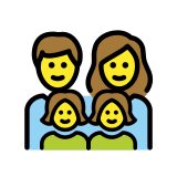 Famiglia: uomo, donna, bambina e bambina - OpenMoji