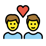 Coppia con cuore: uomo e uomo - OpenMoji
