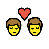 Bacio tra coppia: uomo e uomo - OpenMoji