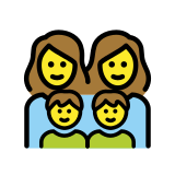 Famiglia: donna, donna, bambino e bambino - OpenMoji