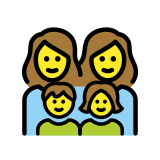 Famiglia: donna, donna, bambina e bambino - OpenMoji