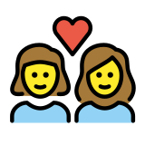 Coppia con cuore: donna e donna - OpenMoji