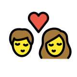 Bacio tra coppia: donna e uomo - OpenMoji