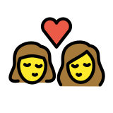 Bacio tra coppia: donna e donna - OpenMoji