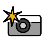 Fotocamera con flash - OpenMoji