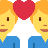 Coppia con cuore: uomo e uomo - Twitter / X