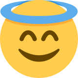 Faccina con sorriso e aureola - Twitter / X