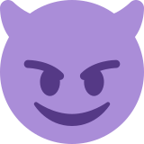 Faccina con sorriso e corna - Twitter / X
