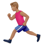 uomo che corre: carnagione olivastra