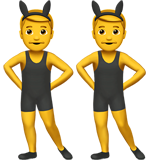 uomini con orecchie da coniglio