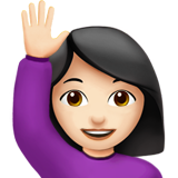 donna con mano alzata: carnagione chiara