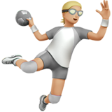 persona che gioca a pallamano: carnagione abbastanza chiara