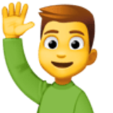 Uomo con mano alzata - Facebook