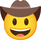 Faccina con cappello da cowboy - Noto Color Emoji