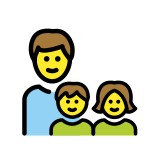 Famiglia: uomo, bambina e bambino - OpenMoji