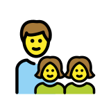 Famiglia: uomo, bambina e bambina - OpenMoji