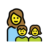 Famiglia: donna, bambina e bambino - OpenMoji