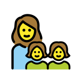 Famiglia: donna, bambina e bambina - OpenMoji