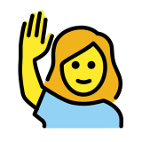 Donna con mano alzata - OpenMoji