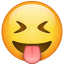 Emoji che fa la linguaccia e occhi strizzati U+1F61D
