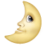 Falce di luna crescente con la faccia U+1F31B Falce di luna crescente con la faccia U+1F31B
