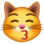 Gatto bacio Emoji U+1F63D Gatto bacio Emoji U+1F63D