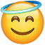 Smiley con aureola U+1F607 Smiley con aureola U+1F607