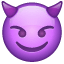 Emoji con le corne U+1F608