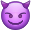 Emoji con le corne U+1F608 Emoji con le corne U+1F608