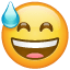 Smiley bocca aperta sudore freddo U+1F605 Smiley bocca aperta sudore freddo U+1F605