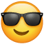 Emoji con occhiali da sole U+1F60E