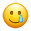 Faccia con lacrima sorridente emoji U+1F972 Faccia con lacrima sorridente emoji U+1F972