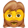 Emoji donna barbuta U+1F9D4 U+2640 Emoji donna barbuta U+1F9D4 U+2640
